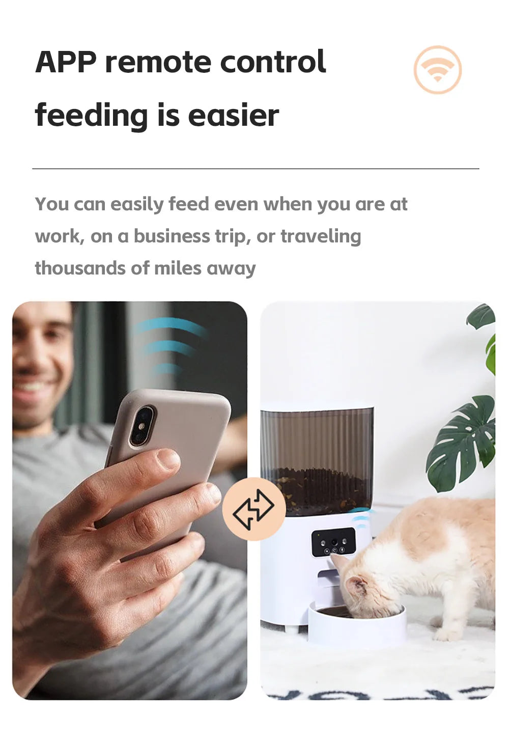 5L Smart Pet Feeder – See, Talk & Feed Your Pet from Anywhere via WiFi