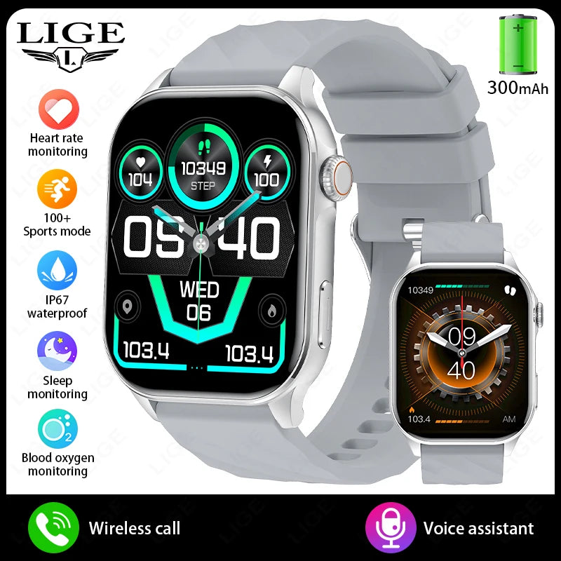 LIGE AMOLED Smart Watch large touch screen 2.01 inch