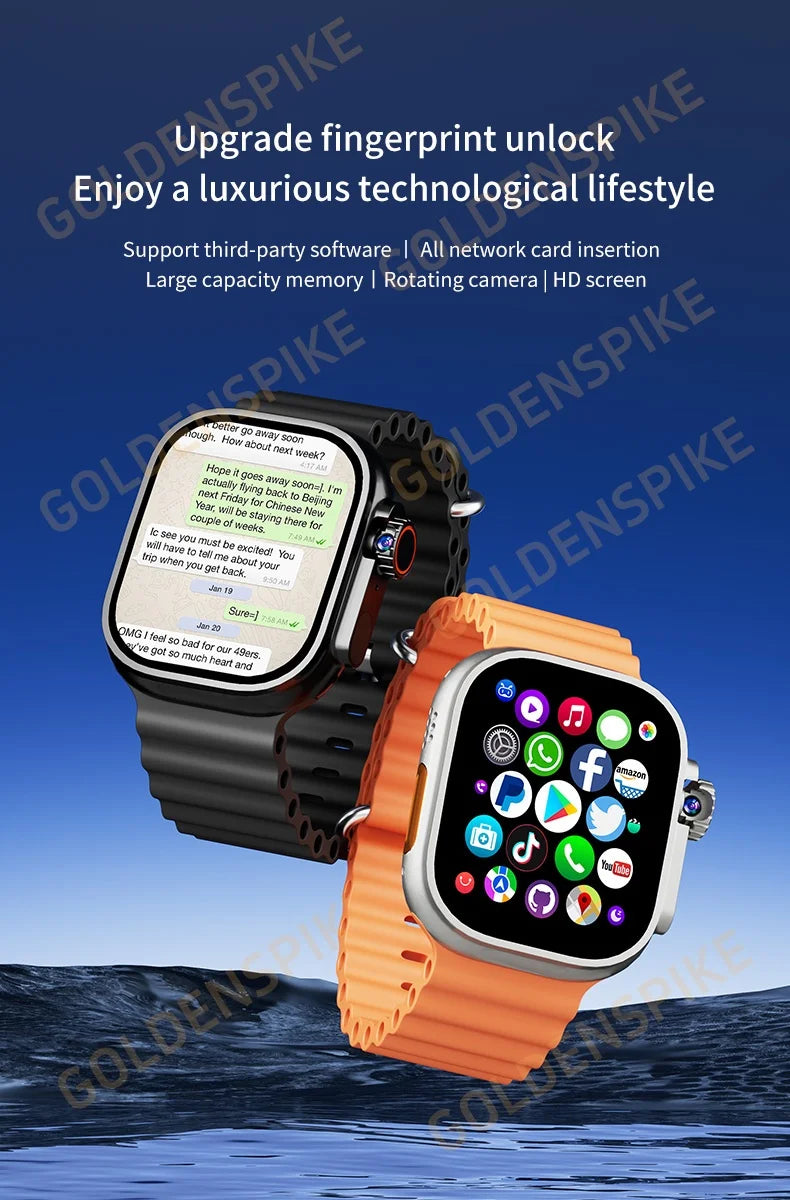 Smartwatch 2.29inch S10 Ultra  With Rotary Camera GPS WIFI  Touch ID 256GB Storage