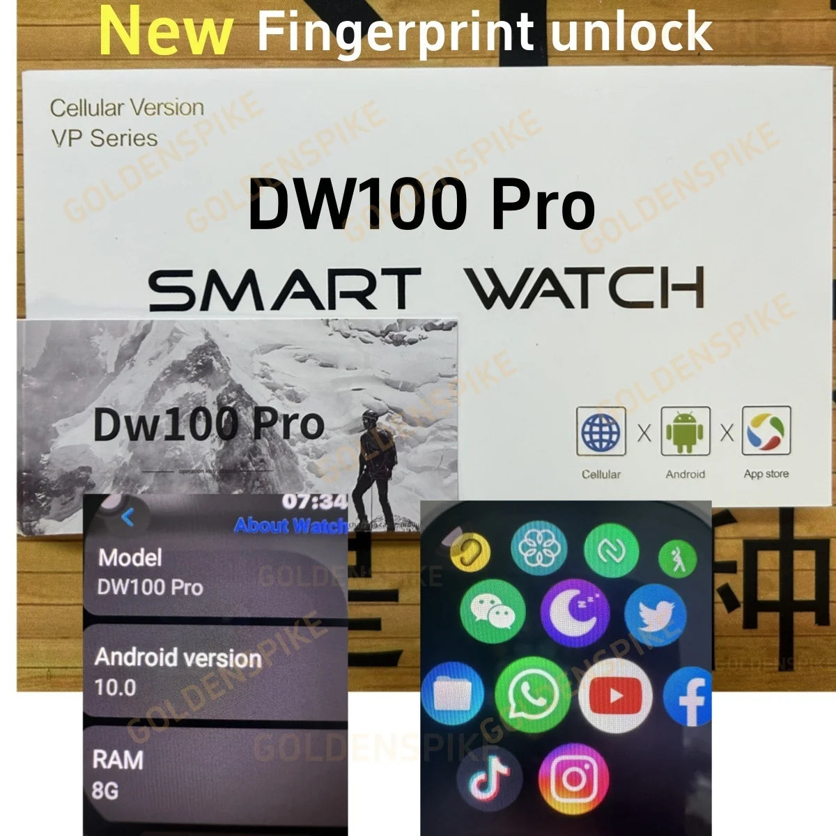 DW100 Pro Ultra 3 Touch ID 4g/5g Smartwatch With 128GB Storage Rom Free  WIFI GPS