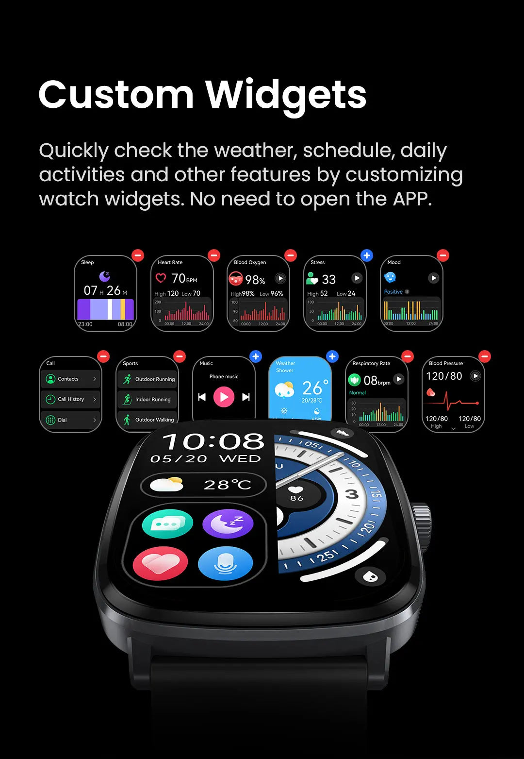 HAYLOU Watch RS5 Smart Watch 2.01'' AMOLED Display Bluetooth Call Voice Assistant Waterproof Sport Activity Fitness Smartwatchs