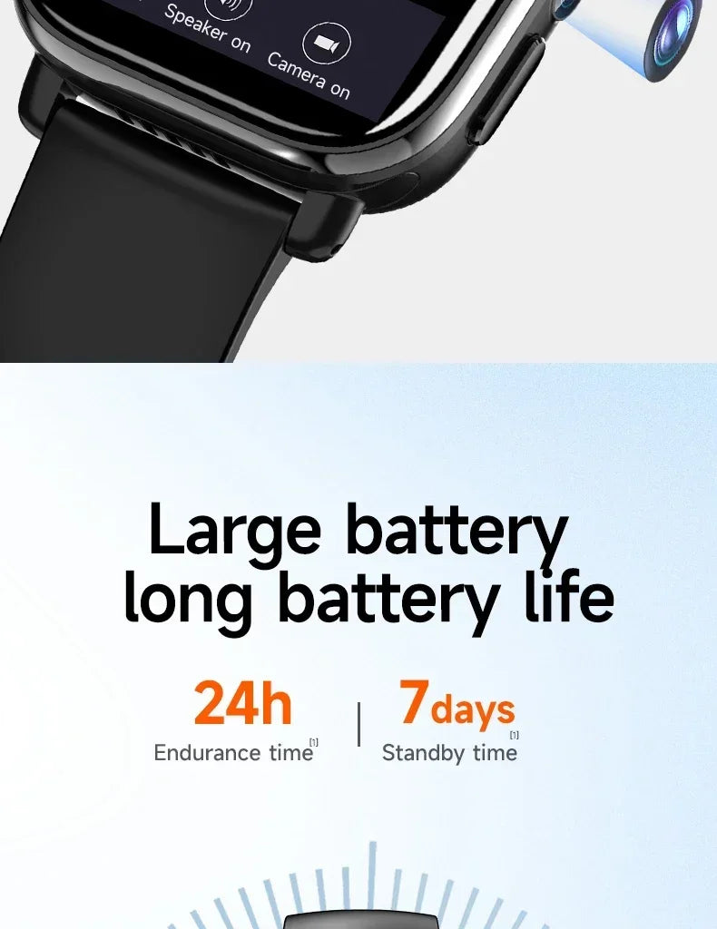 don't miss you kids - 4G New - Video Call Smart Watch 1.99 ''410 * 502 HD Screen, SIM Card, GPS WIFI Dual Camera