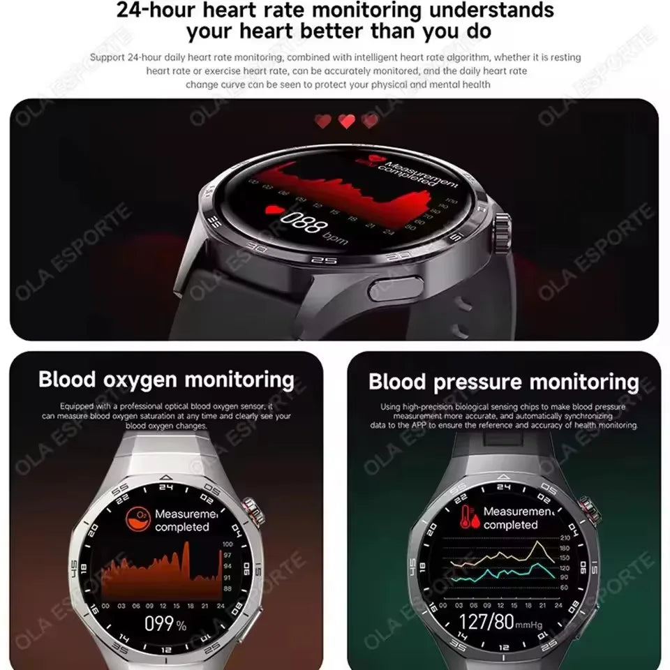 Smart Watch 5 Pro Men HD AMOLED Screen GPS Heart rate Bluetooth Call IP68 Waterproof Man Smartwatch Holiday Gifts
