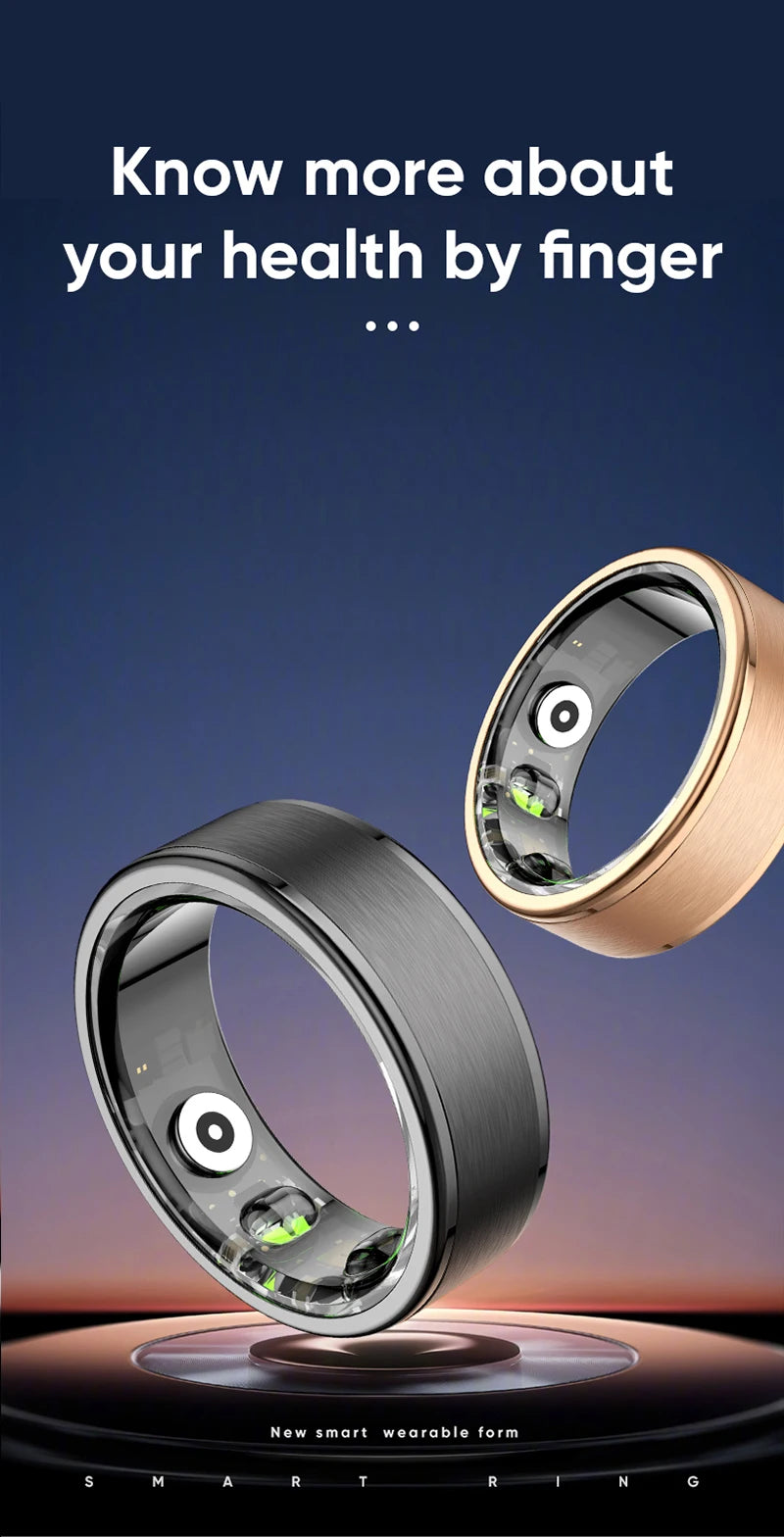 R03 Smart Ring With Charing Case, Battery Life 39 Days, Health Sleep Monitor, 5ATM Waterproof, Multi-sport Mode