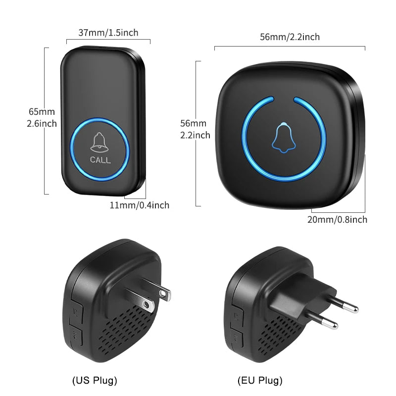 Smart Wireless Doorbell – 300M Range & 60 Melodies